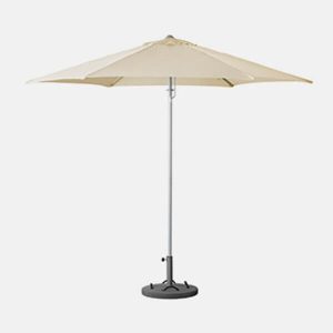 Umbrella with base, tilting beige